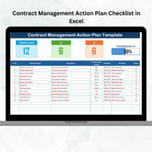 Contract Management Action Plan Checklist in Excel