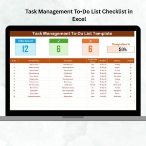 Task Management To-Do List Checklist in Excel