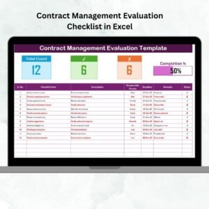 Contract Management Evaluation Checklist in Excel
