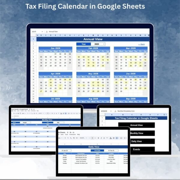 Tax Filing Calendar in Google Sheets