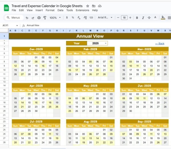 Travel and Expense Calendar in Google Sheets - Image 3