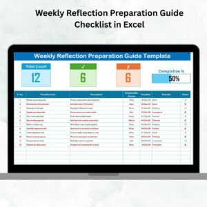 Weekly Reflection Preparation Guide Checklist in Excel