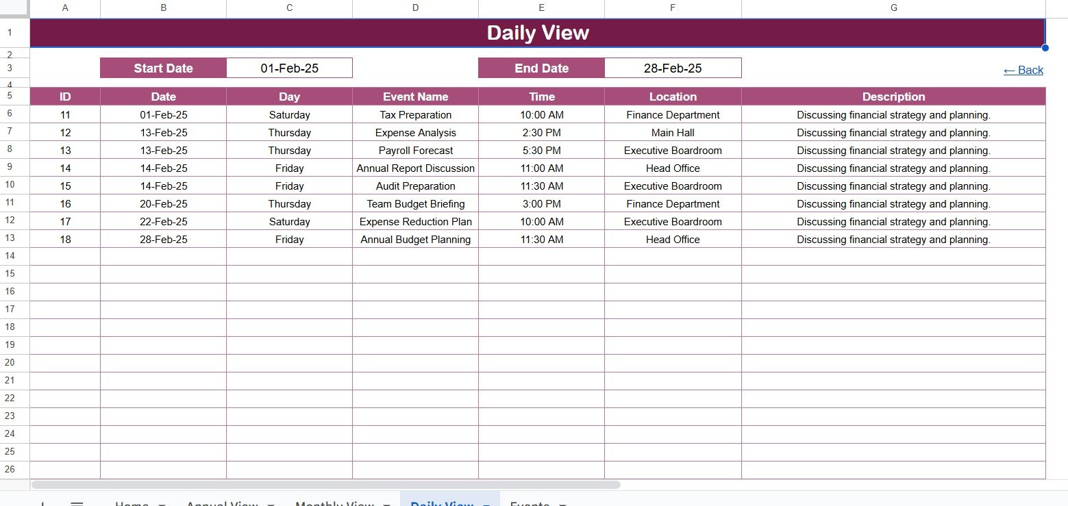 Budget Planning Calendar in Google Sheets - Image 3