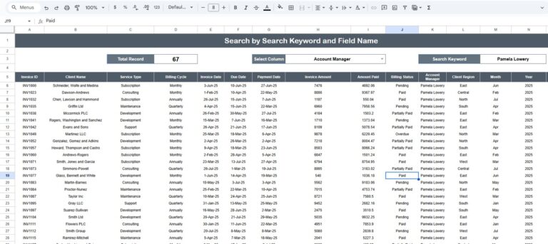 Client Billing Dashboard in Google Sheets - Next Gen Templates