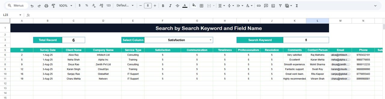 Client Feedback Tracker in Google Sheets - Image 3