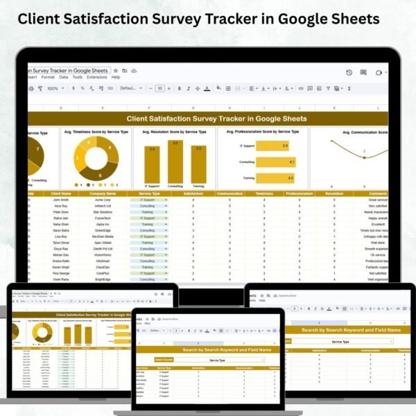 Client Satisfaction Survey Tracker in Google Sheets