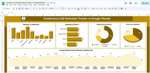 Conference Call Schedule Tracker in Google Sheets - Image 2