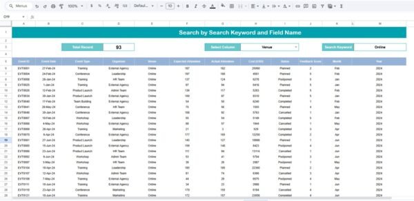 Corporate Event Planning Dashboard in Google Sheets - Image 7
