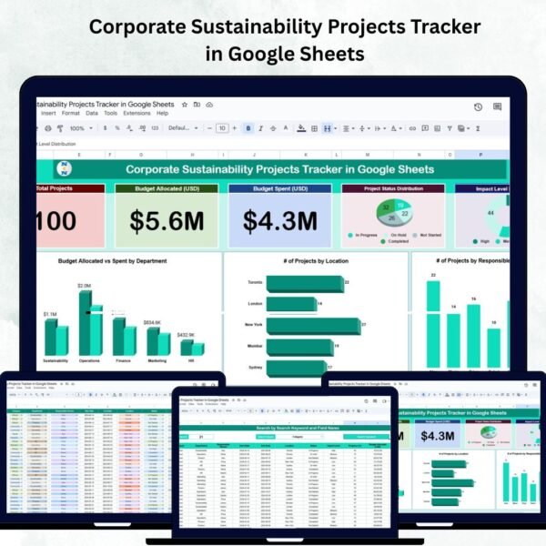 Corporate Sustainability Projects Tracker in Google Sheets