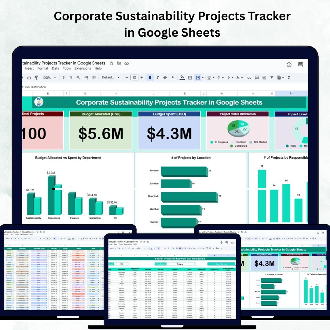 Corporate Sustainability Projects Tracker in Google Sheets
