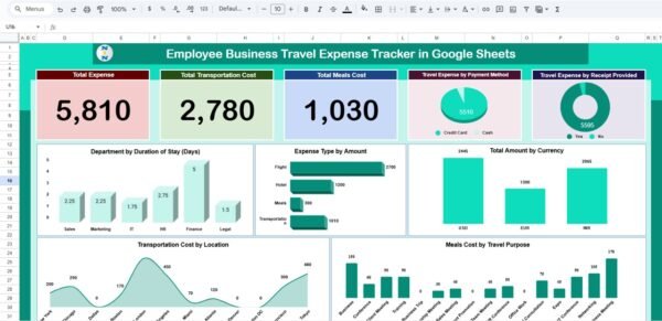 Employee Business Travel Expense Tracker in Google Sheets - Image 2