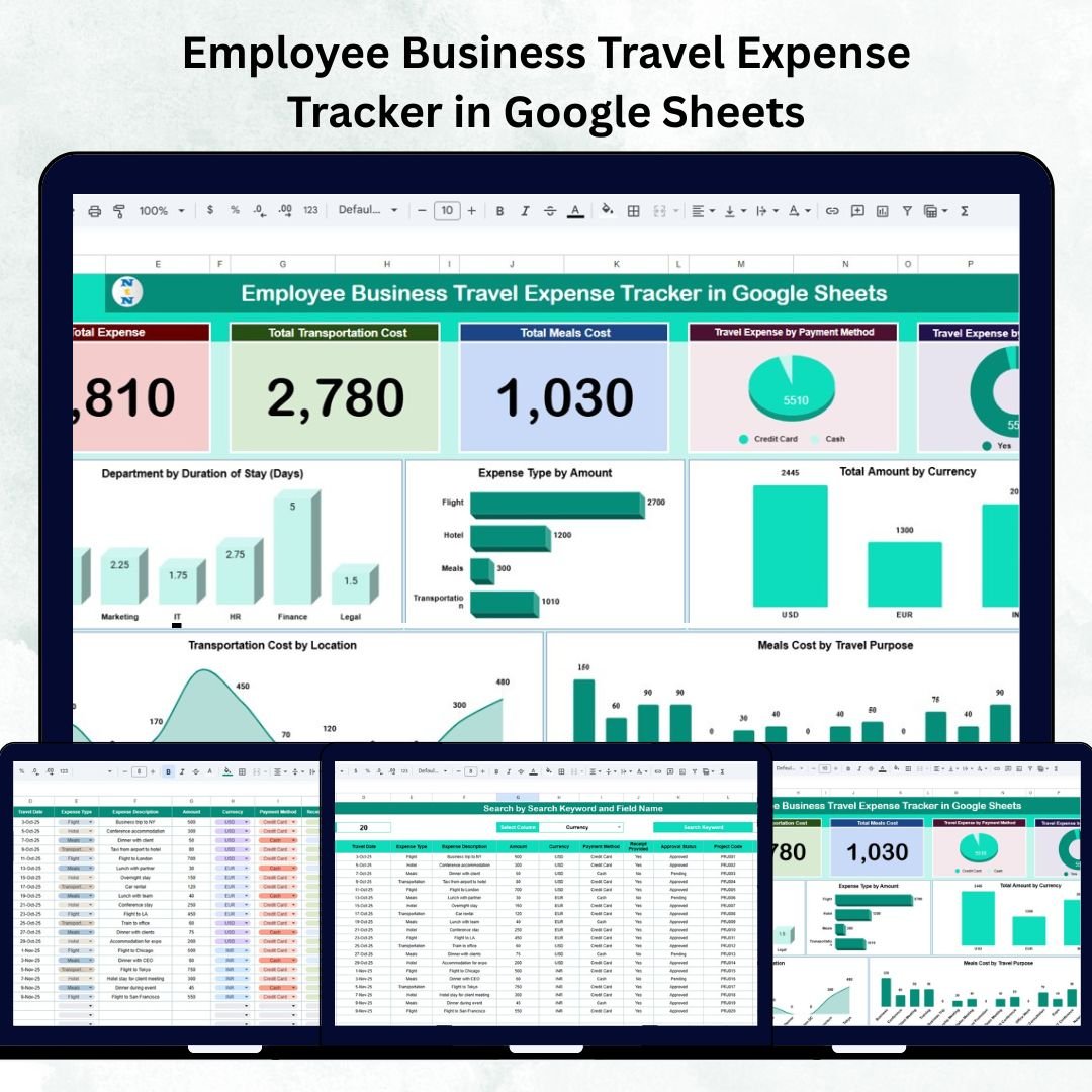 Employee Business Travel Expense Tracker in Google Sheets