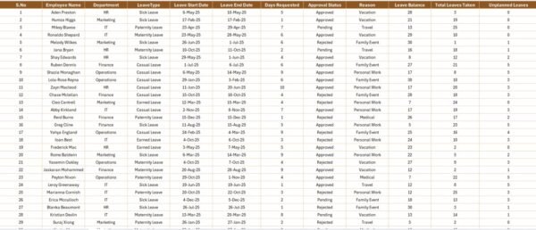Employee Leave Report in Excel - Image 4
