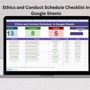 Ethics and Conduct Schedule Checklist in Google Sheets