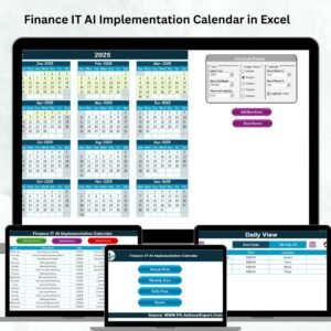 Finance IT AI Implementation Calendar in Excel