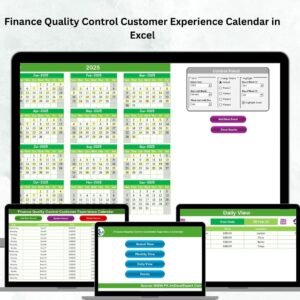 Finance Quality Control Customer Experience Calendar in Excel