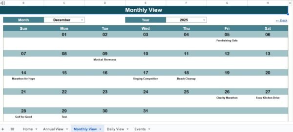 Fundraising Event Calendar in Google Sheets - Image 3
