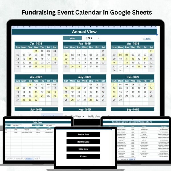 Fundraising Event Calendar in Google Sheets