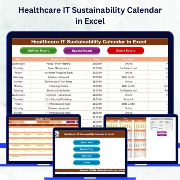 Healthcare IT Sustainability Calendar in Excel