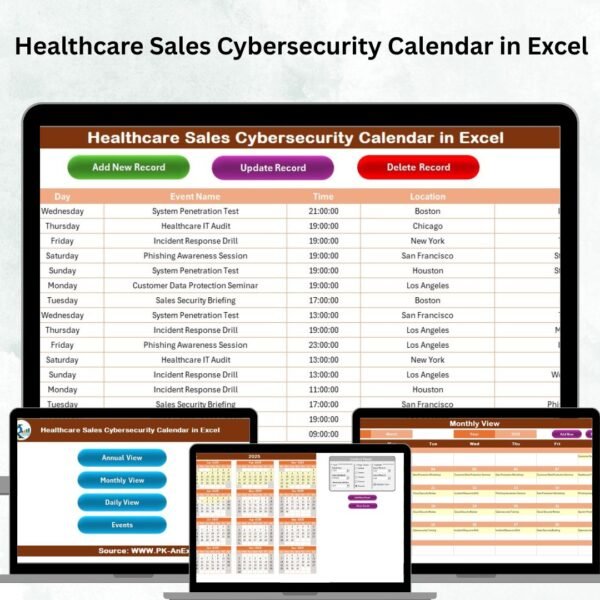 Healthcare Sales Cybersecurity Calendar in Excel