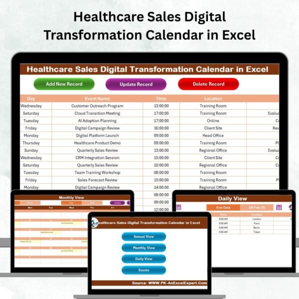 Healthcare Sales Digital Transformation Calendar in Excel