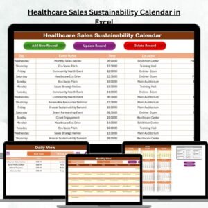 Healthcare Sales Sustainability Calendar in Excel