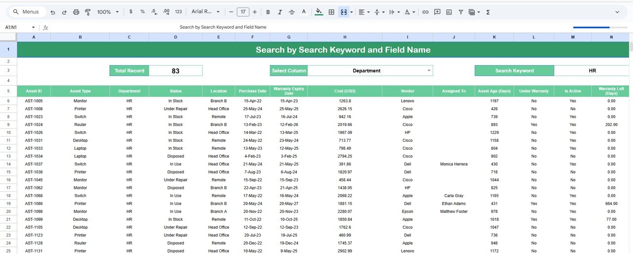 IT Asset Management Dashboard in Google Sheets - Image 7