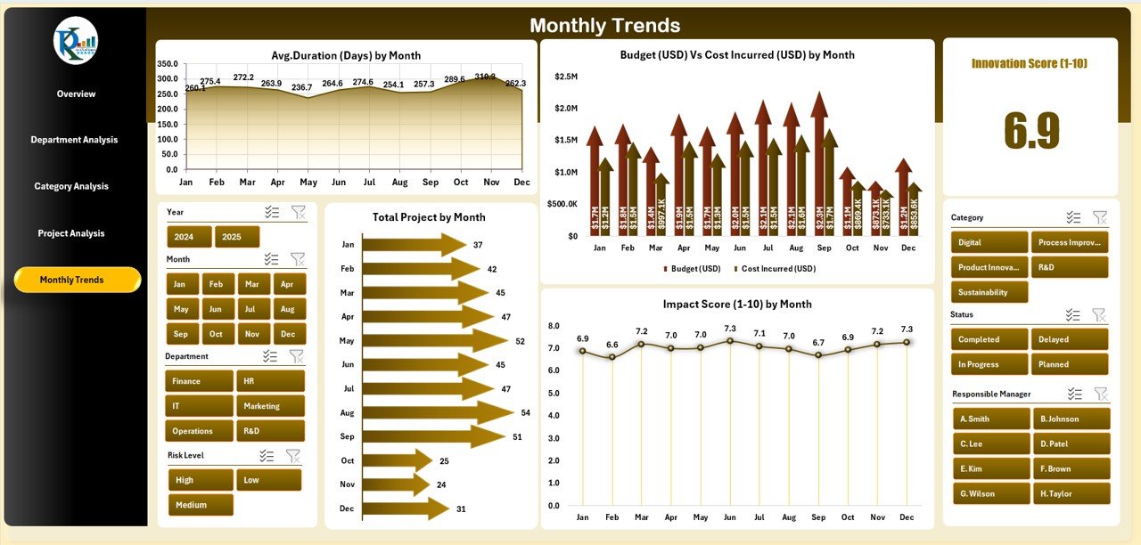 Innovation & Transformation Dashboard in Excel - Image 6
