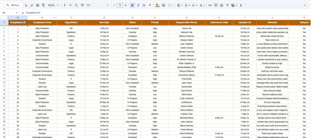 Legal Compliance Dashboard in Google Sheets - Image 8