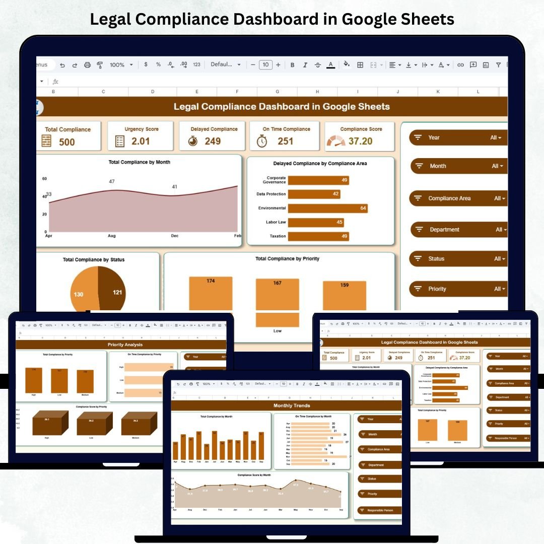 Legal Compliance Dashboard in Google Sheets
