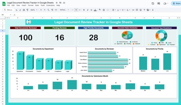 Legal Document Review Tracker in Google Sheets - Image 2