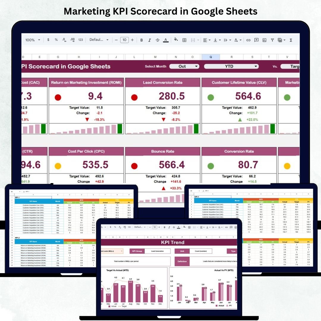Marketing KPI Scorecard in Google Sheets