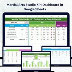 Martial Arts Studio KPI Dashboard in Google Sheets