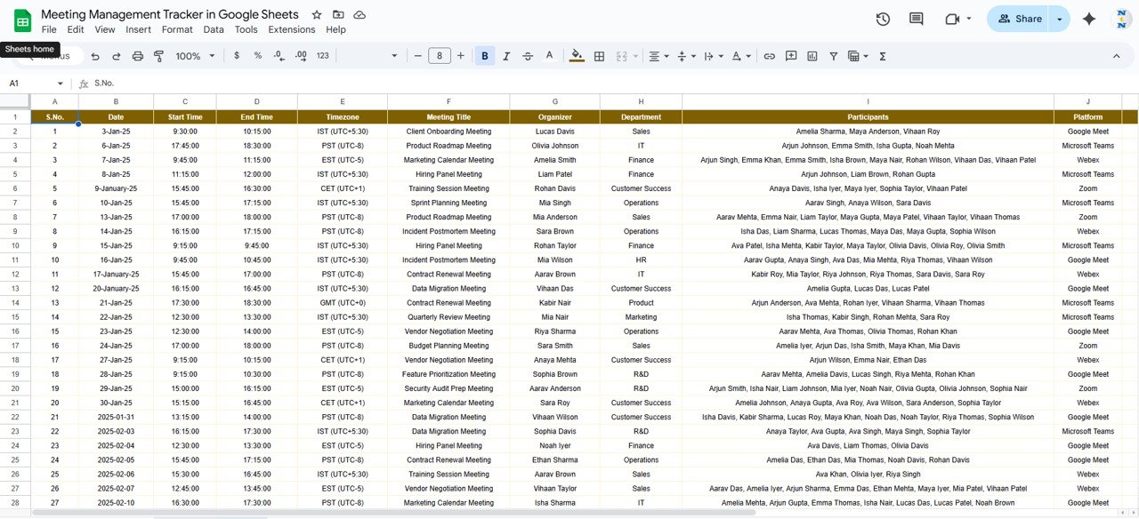 Meeting Management Tracker in Google Sheets - Image 4