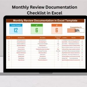 Monthly Review Documentation Checklist in Excel