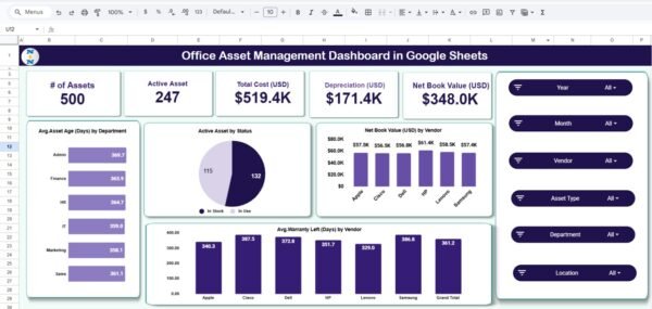 Office Asset Management Dashboard in Google Sheets - Image 2
