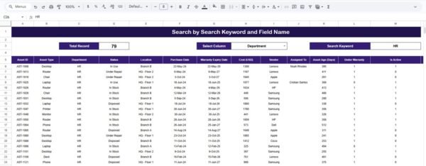 Office Asset Management Dashboard in Google Sheets - Image 8