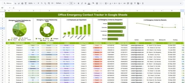Office Emergency Contact Tracker in Google Sheets - Image 2