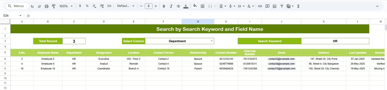 Office Emergency Contact Tracker in Google Sheets - Image 3
