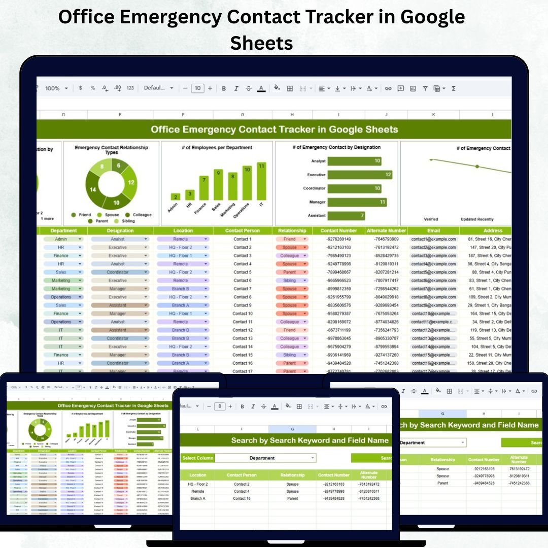 Office Emergency Contact Tracker in Google Sheets