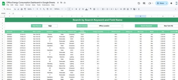 Office Energy Consumption Dashboard in Google Sheets - Image 3