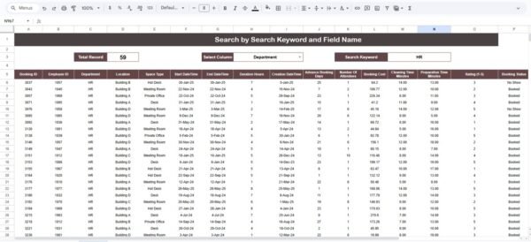 Office Space Utilization Dashboard in Google Sheets - Image 3