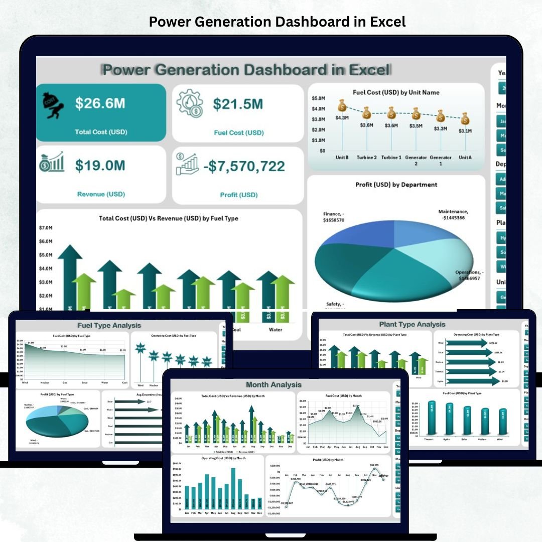 Power Generation Dashboard in Excel