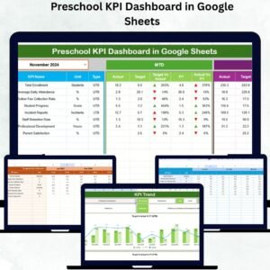 Preschool KPI Dashboard in Google Sheets