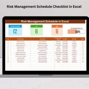 Risk Management Schedule Checklist in Excel