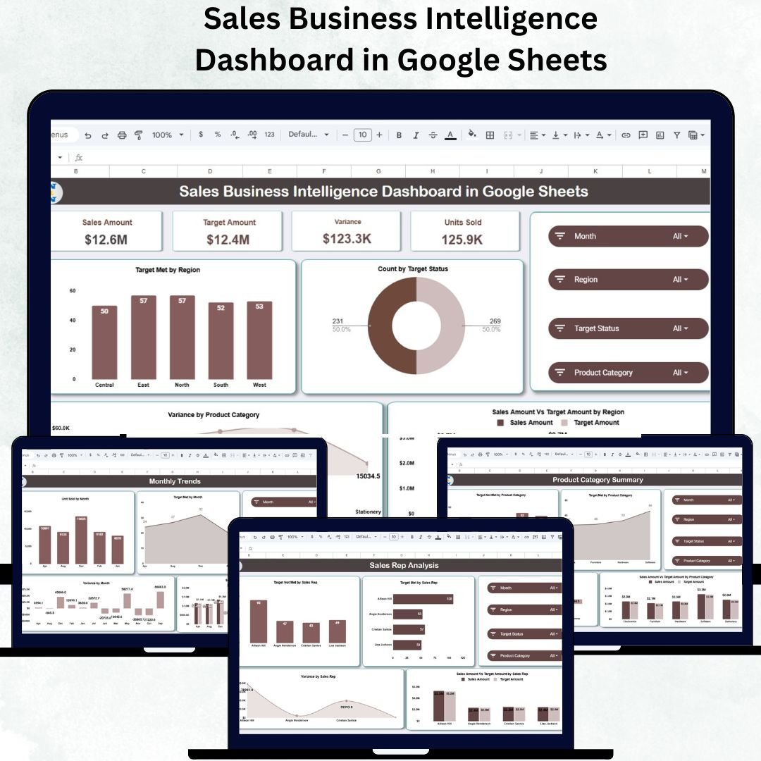 Sales Business Intelligence Dashboard in Google Sheets