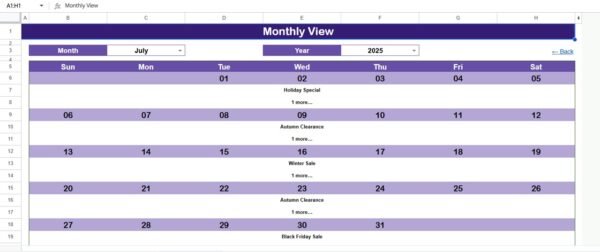 Seasonal Promotions Calendar in Google Sheets - Image 4