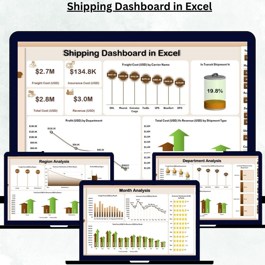 Shipping Dashboard in Excel