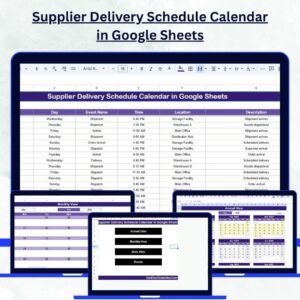 Supplier Delivery Schedule Calendar in Google Sheets