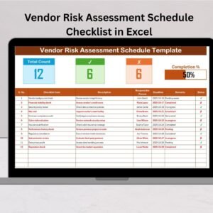 Vendor Risk Assessment Schedule Checklist in Excel
